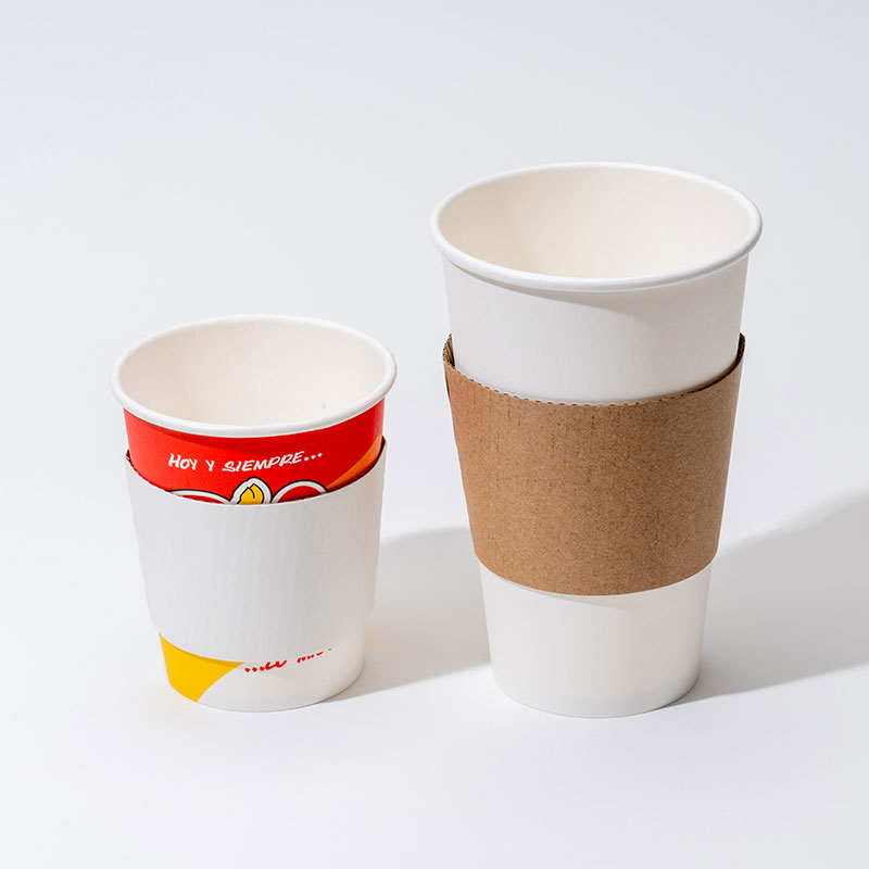 ホットコーヒー用の段ボール紙カップスリーブ